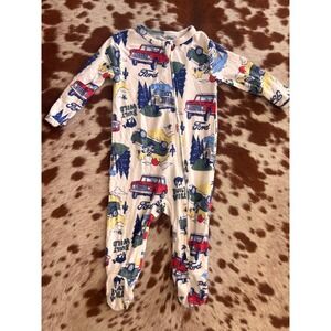 Ford Bronco Built Wild Newborn Footed Sleeper Viscose Blend Cream B6N6621BF NB
